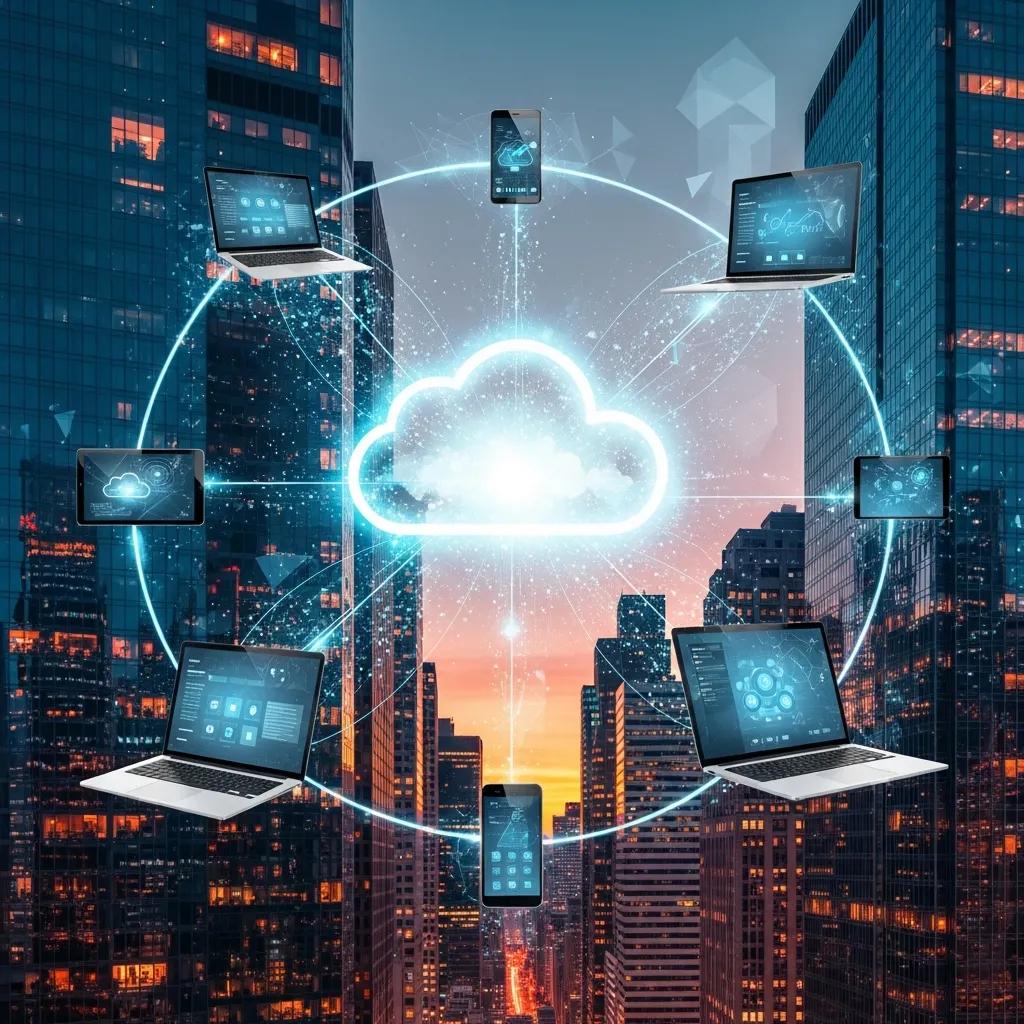 Cloud computing transforming business operations with modern technology