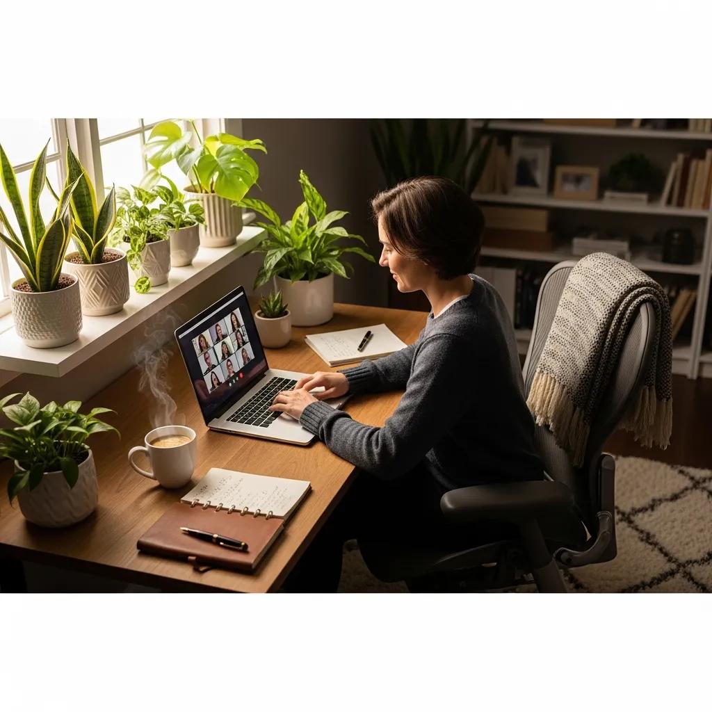 Comfortable home office setup illustrating the benefits of remote part-time work