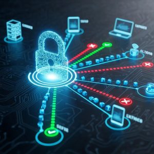 Graphic showing network access control and connected devices