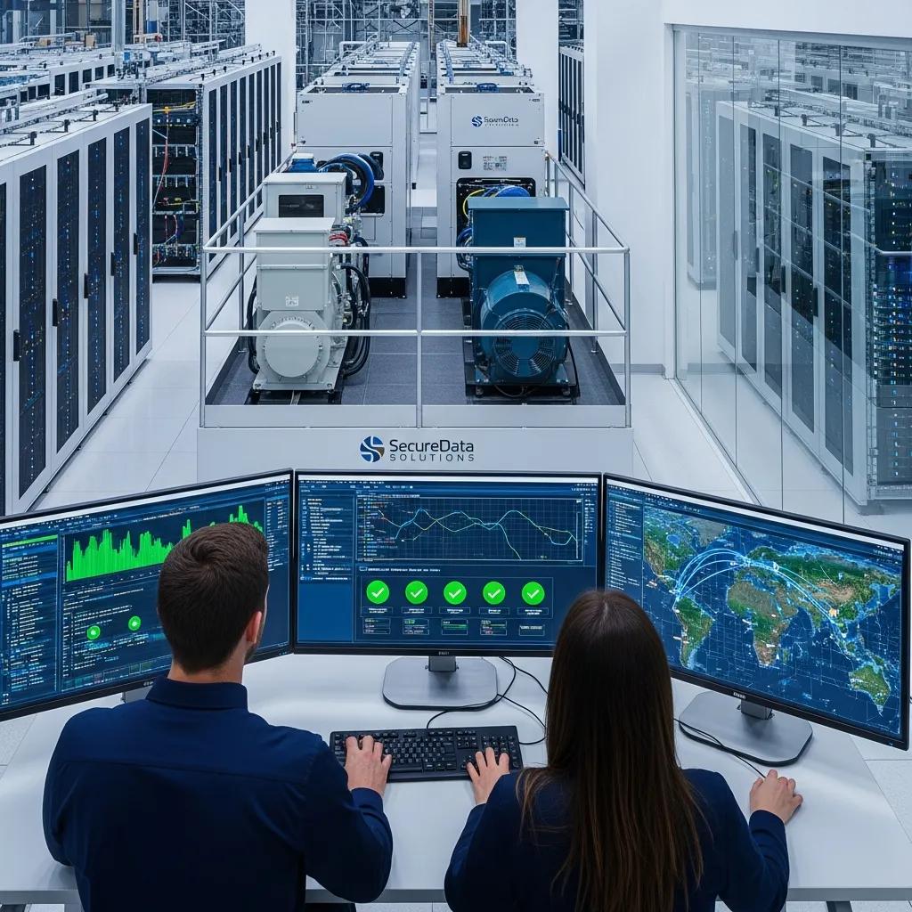 Technicians monitoring a data center — highlighting the role of backup and disaster recovery in continuity